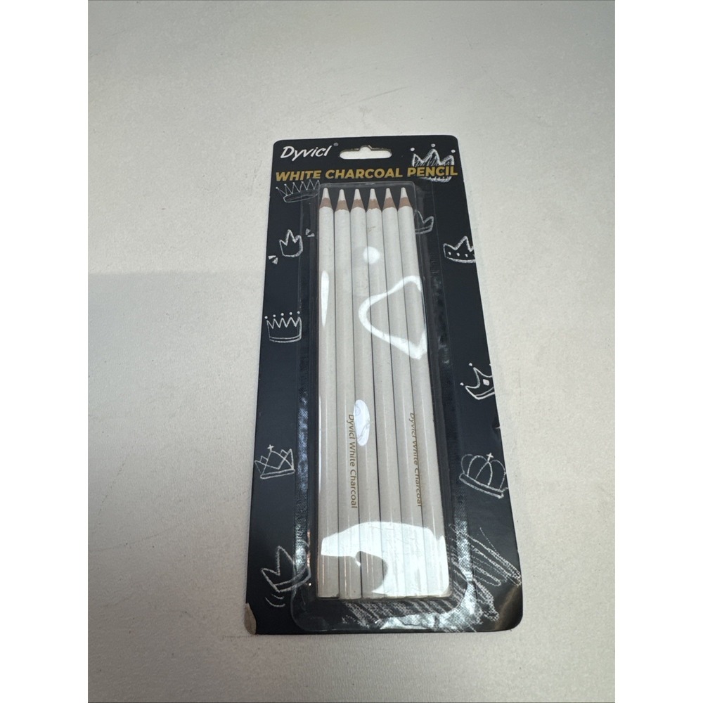 6 White Charcoal Pencils – Highlight Shade & Blend for Sketching